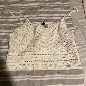 White crotchet women’s summer top H&M